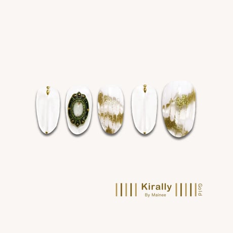 KiraNail Kirally NailSticker Maineeプロデュース brooch-Oval  BeigeGold/BeigeSilver