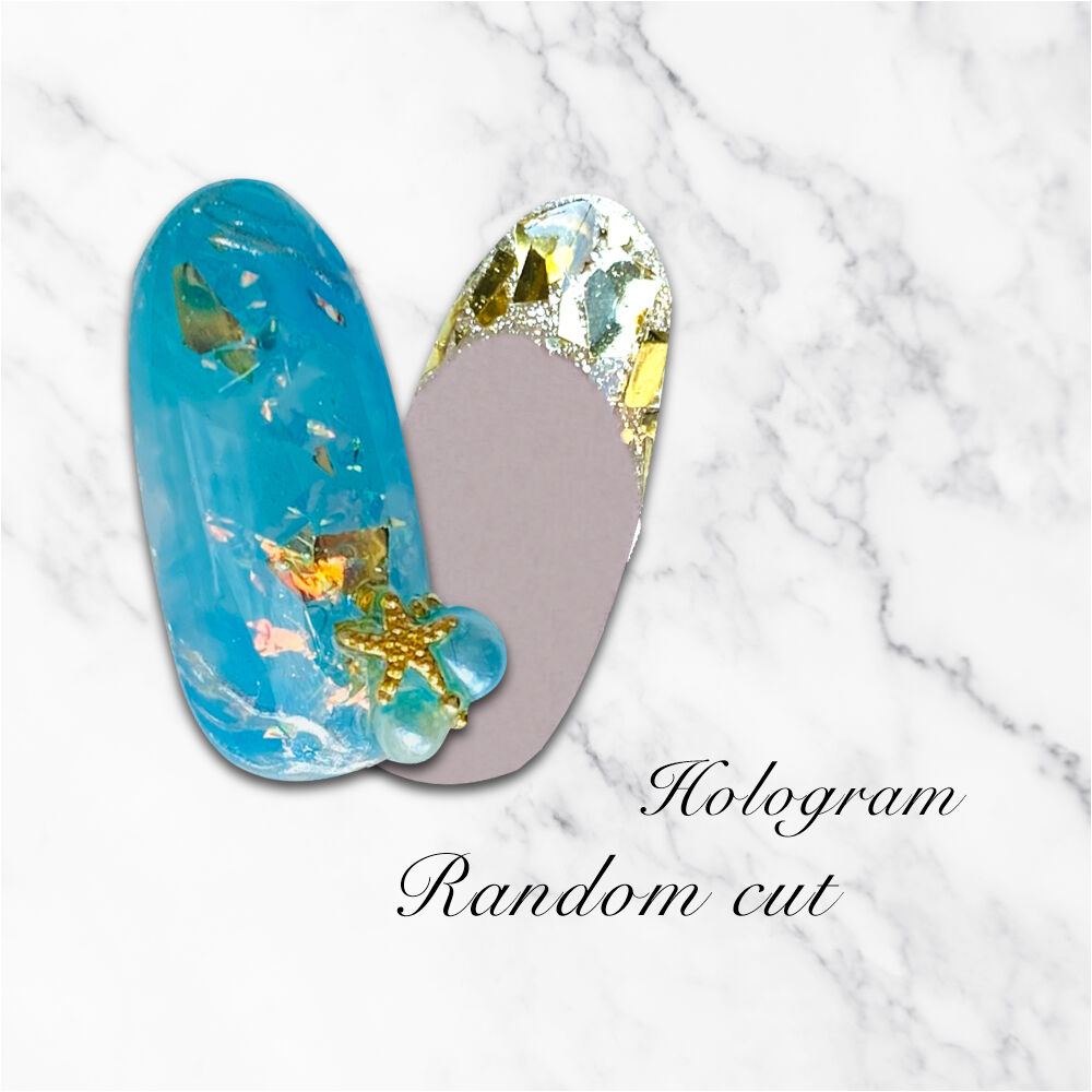 【No.2】バラ鐳射金銀4種セット 各1ループ 切り売りホロ KiraNail 乱切りホロセット ゴールド＆シルバー | Kira Nail