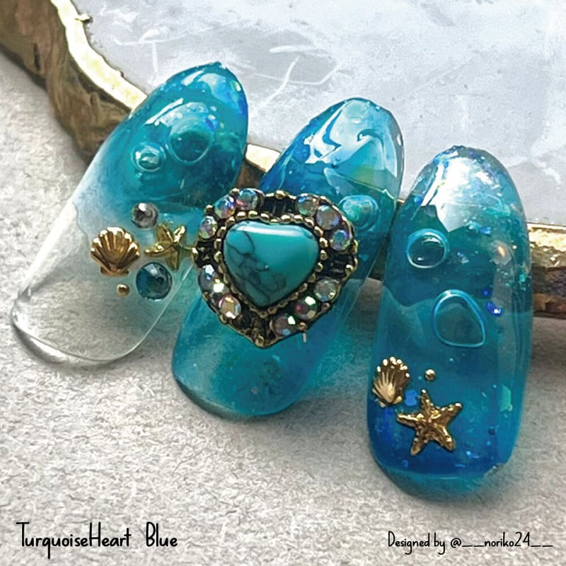 KiraNail ターコイズハート 3個入り | Kira Nail