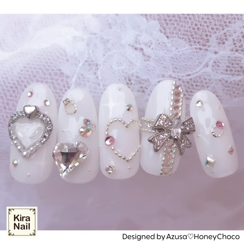 KiraNail Azusa Select ジュエルリボン/ティアラハート 2個入 | Kir