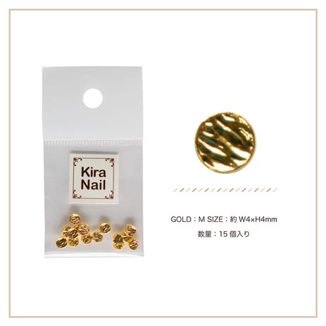 KiraNail キャンティー ゴールド M【4mmX4mm】