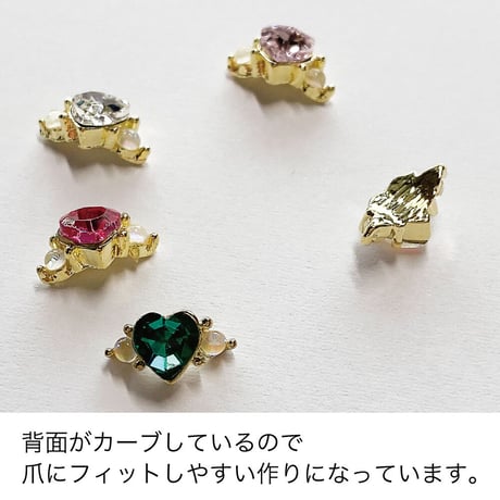 KiraNail ハートストーンリング  3個入