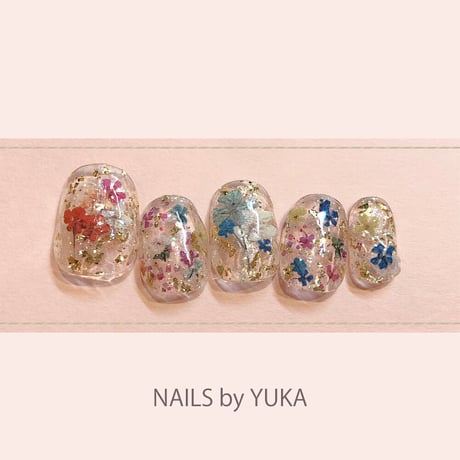 KiraNail Kirally NailSticker YUKAプロデュース 押し花　ピンク/ブルー
