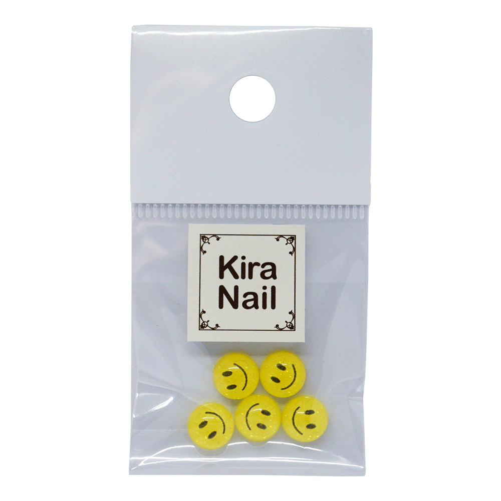 KiraNail ファニースマイリー ぷっくりパーツ 5個入 | Kira Nail