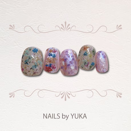 KiraNail Kirally NailSticker YUKAプロデュース 押し花　ピンク/ブルー
