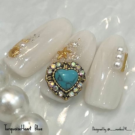 KiraNail ターコイズハート 3個入り