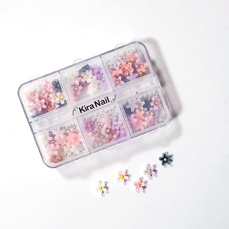 KiraNail フラワーアラカルト&ブリオン ケース入り　和花ニュアンス