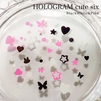 【在庫限り★300円】KiraNail HOLOGRAM キュートシックス ブラックホワイト＆ピンク