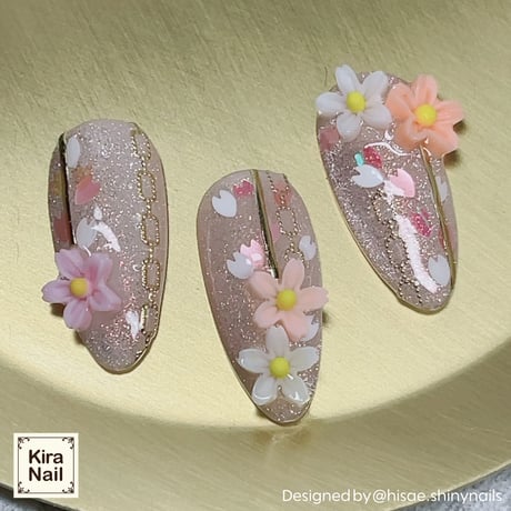 KiraNail フラワーアラカルト&ブリオン ケース入り　和花ニュアンス