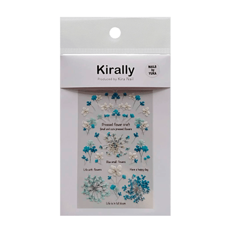 KiraNail Kirally NailSticker YUKAプロデュース 押し花　ピンク/ブルー
