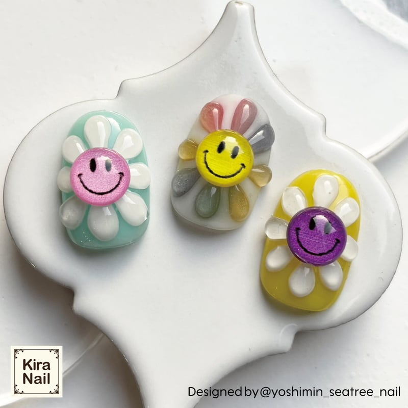 KiraNail ファニースマイリー ぷっくりパーツ カラフル | Kira Nail