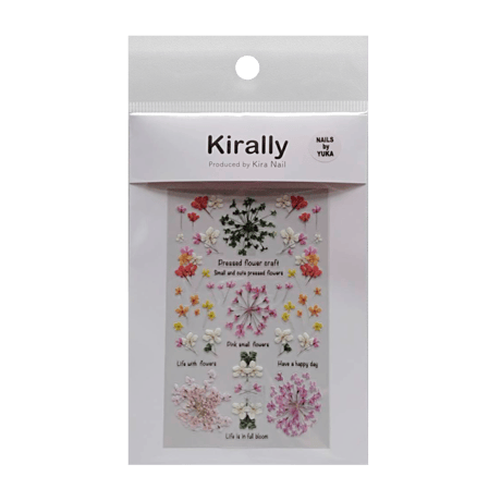 KiraNail Kirally NailSticker YUKAプロデュース 押し花　ピンク/ブルー