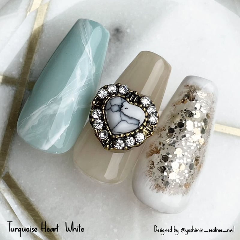 KiraNail ターコイズハート 3個入り | Kira Nail