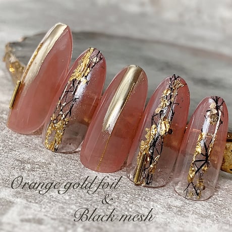 KiraNail ブラックメッシュ＆箔