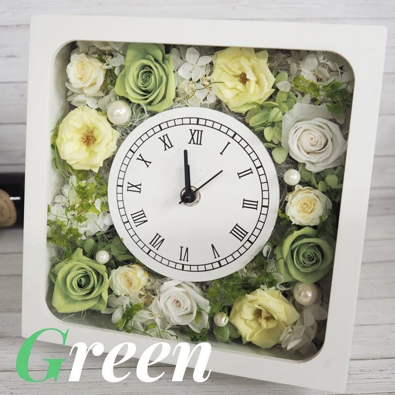 プリザ置き時計 Amazon｜IPFA プリザーブドフラワー 置き時計 (ピンク