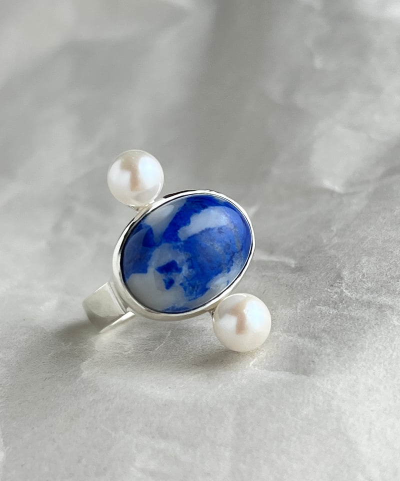 カルサイトインラピスラズリのシルバーリング | RYOKO KIMURA