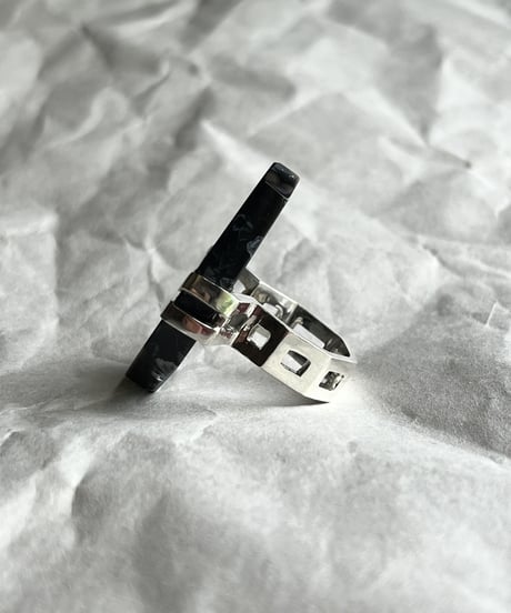 結晶オニキスのシルバーリング
