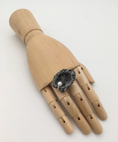 結晶メノウとアコヤのシルバーリング
