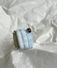 ブルーオパールとスモーキークオーツのリング