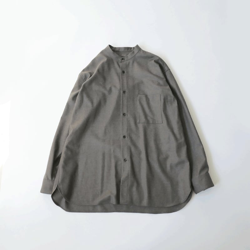 WIRROW｜ウィロウ｜ soft wool stand collar shirt｜size2
