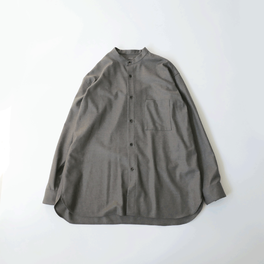 WIRROW｜ウィロウ｜ soft wool stand collar shirt｜size2