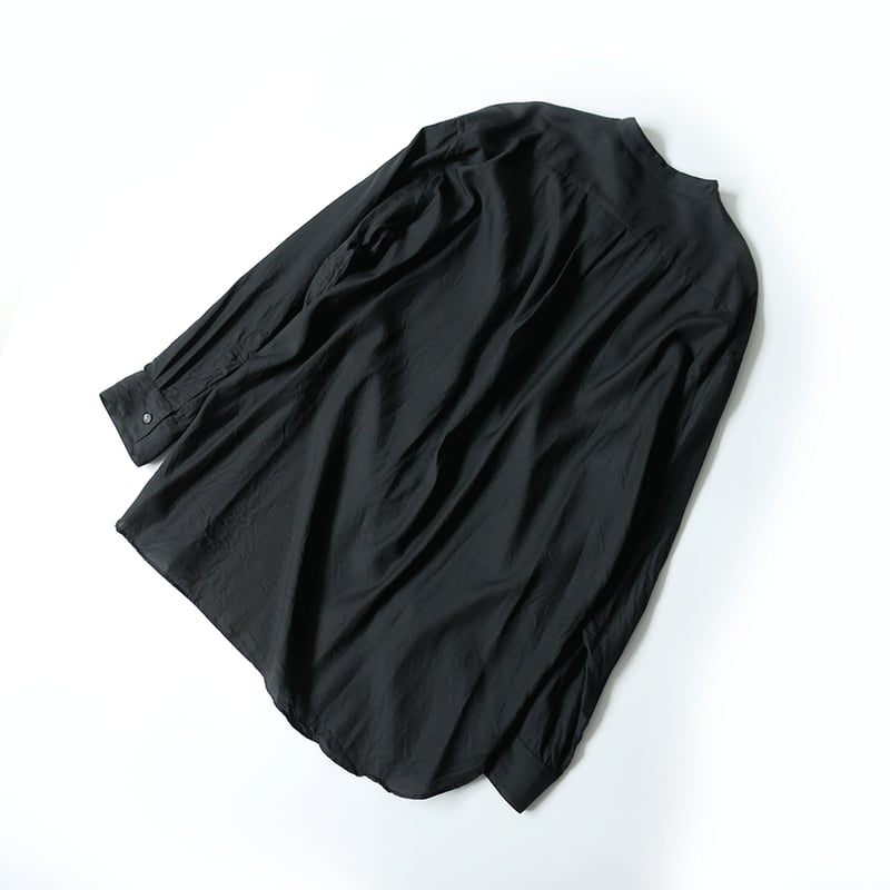 WIRROW ブラック 長袖シャツ WIRROW｜ウィロウ｜ stand collar shirt｜size2/size3｜521