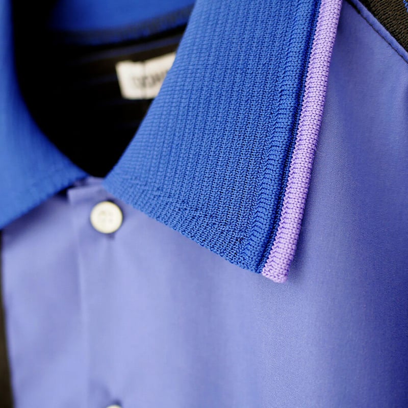 COOHEM| コーヘン | KNIT PATCHWORK POLO｜BLUE｜ 13-22