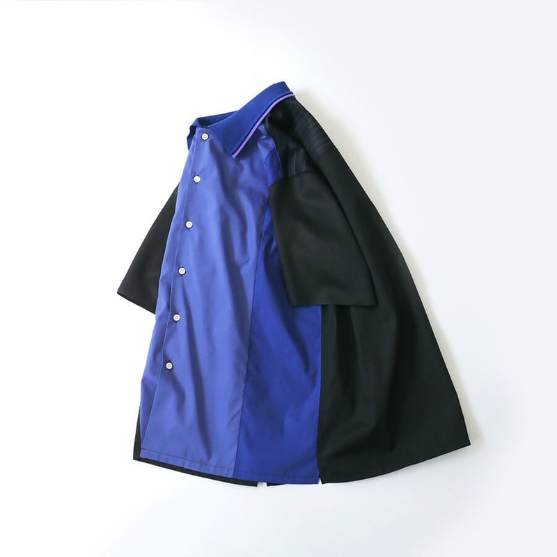 COOHEM| コーヘン | KNIT PATCHWORK POLO｜BLUE｜ 13-22