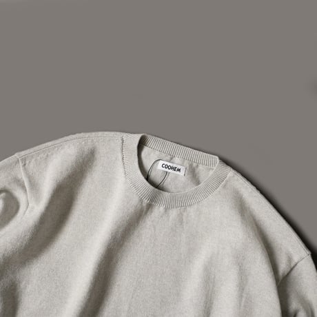 COOHEM| コーヘン | UNISEX_COLOR MIX COTTON SILK PULLOVER｜コットンシルクプルオーバー|GREY｜ 15-212-001｜SIZEL