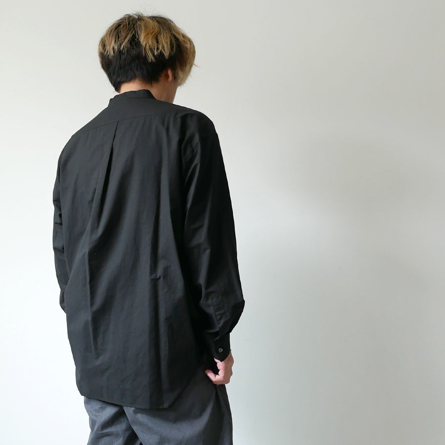 WIRROW｜ウィロウ｜Cotton linen stand collar shirt｜siz