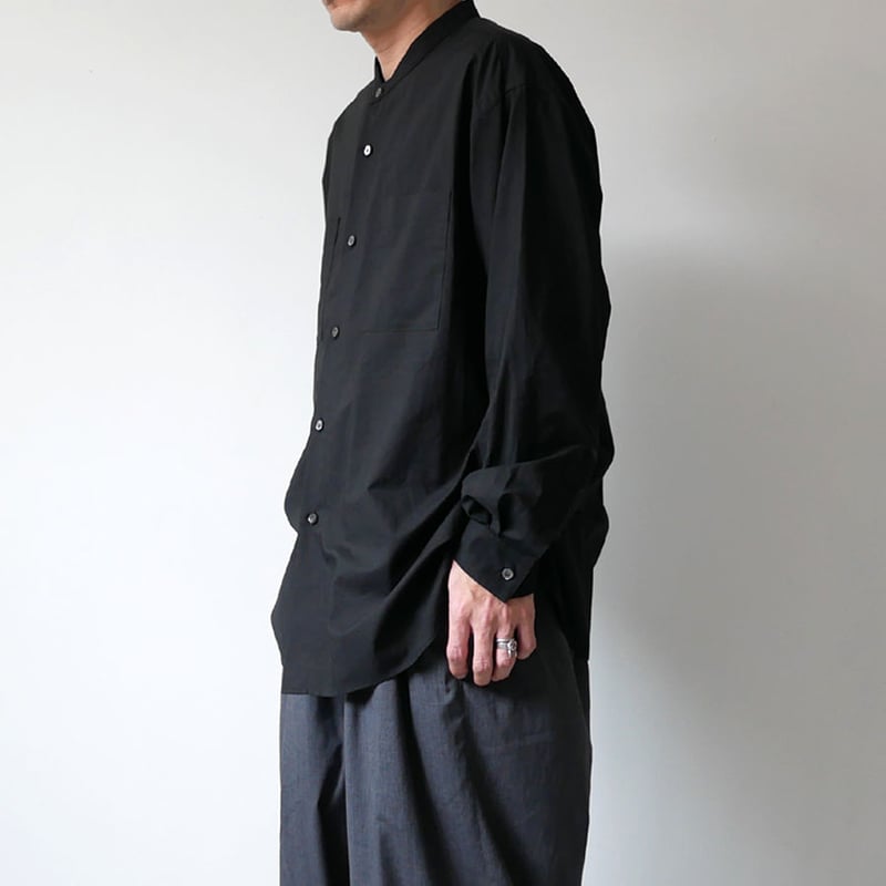 WIRROW|ウィロウ|Cotton linen stand collar shirt|siz WIRROW|ウィロウ|Cotton linen stand collar shirt|siz