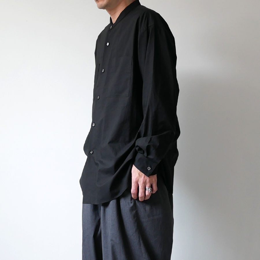 WIRROW｜ウィロウ｜Cotton linen stand collar shirt｜siz