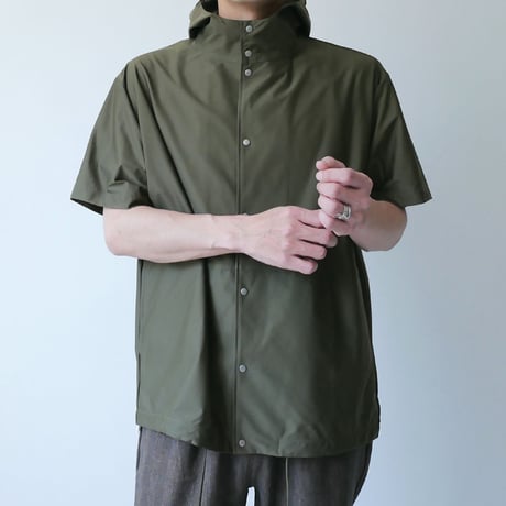 CURLY カーリー | CALM HOODIE SNAP S/S SHIRTS｜202-06041｜olive｜SIZE3