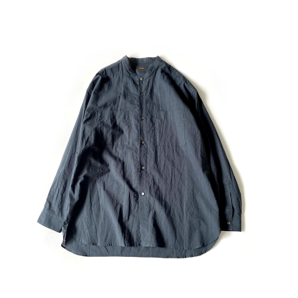 WIRROW｜ウィロウ｜Cotton linen stand collar shirt｜siz