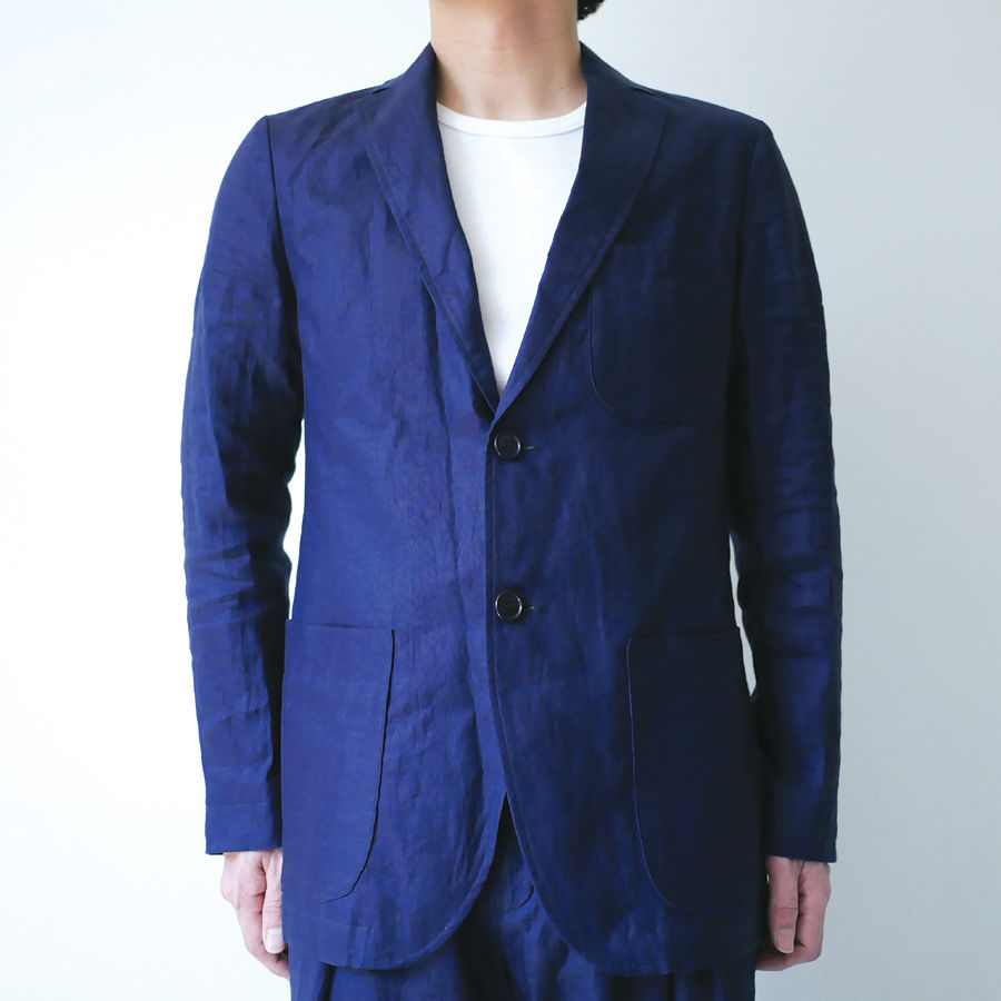 BLUE BLUE ブルーブルー リネン コート 日本製 X2414 BLUE BLUE ブルーブルー リネン コート 日本製 X2414