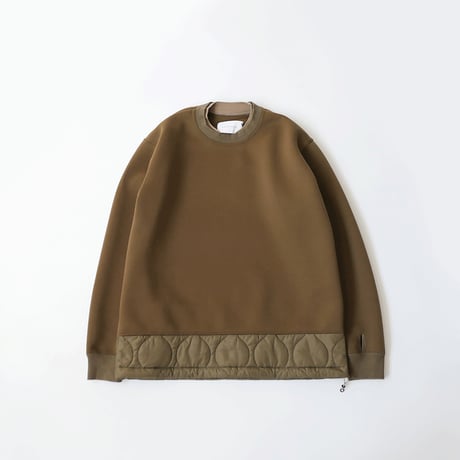CURLY カーリー |SWITCHING QUILT SWEAT｜213-33102｜OLIVE/KHAKI｜ SIZE2/3