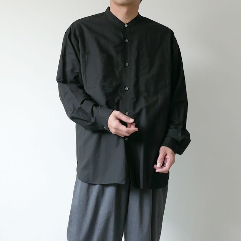 WIRROW|ウィロウ|Cotton linen stand collar shirt|siz WIRROW|ウィロウ|Cotton linen stand collar shirt|siz