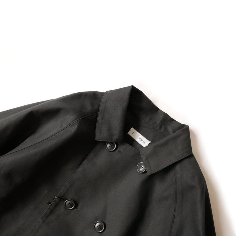 nisica ニシカ |ダブルボタンパラフィンコート|BLACK|SIZE3 nisica ニシカ |ダブルボタンパラフィンコート|BLACK|SIZE3