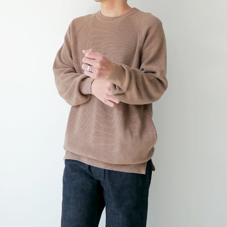 CURLY | カーリー |ASSEMBLY CREW KNIT ｜201-35011｜GREIGE｜SIZE2　SIZE3