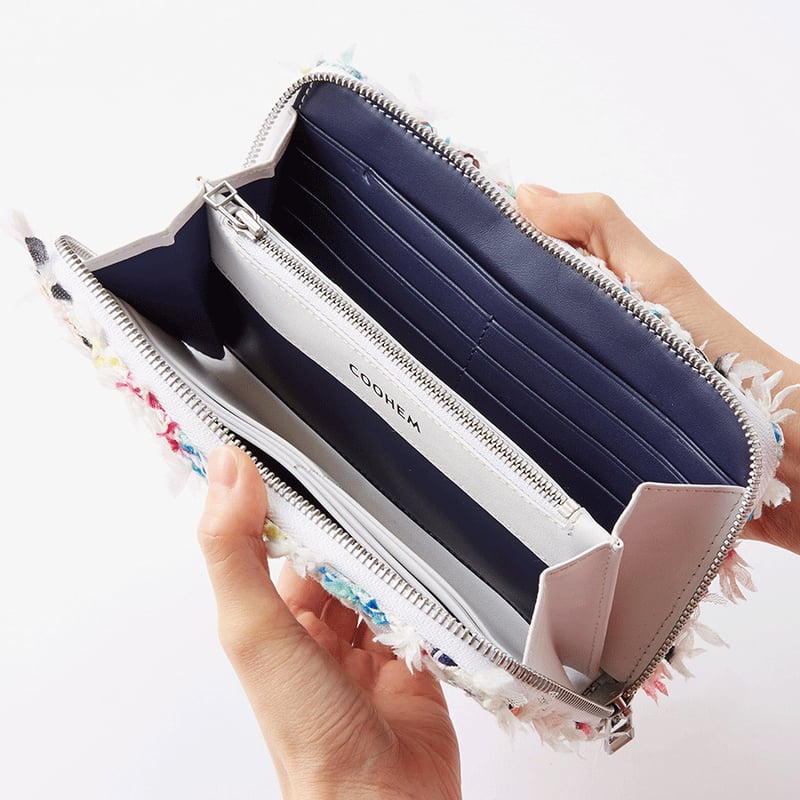 新品未使用 coohem コーヘン 財布 ツイード ネイビー COOHEM｜コーヘン｜KNIT TWEED WALLET LARGE - CAMOUFLAG