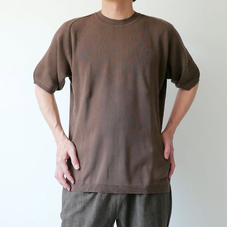 CURLY | カーリー | AZTEC S/S SWEATER｜ハーフスリーブTシャツ| 202-05041｜BROWN｜SIZE2　SIZE3