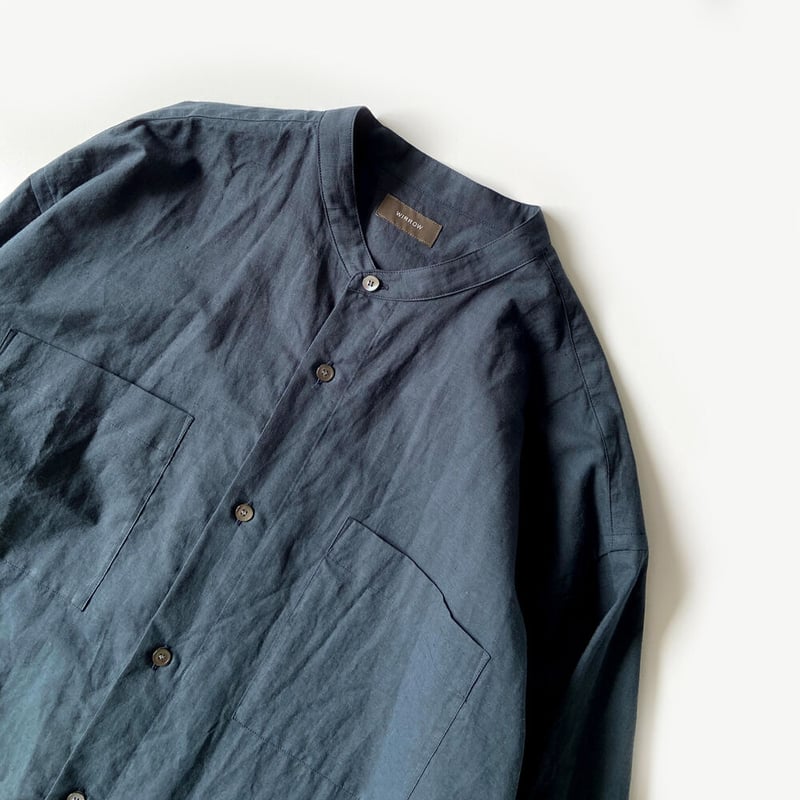 WIRROW|ウィロウ|Cotton linen stand collar shirt|siz WIRROW|ウィロウ|Cotton linen stand collar shirt|siz