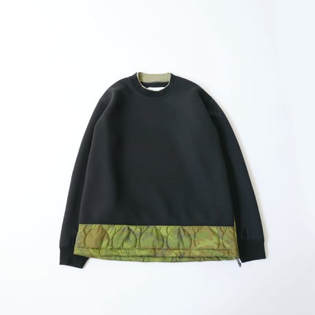 CURLY カーリー |SWITCHING QUILT SWEAT｜213-33102｜BLACK/CAMO｜ SIZE2/3