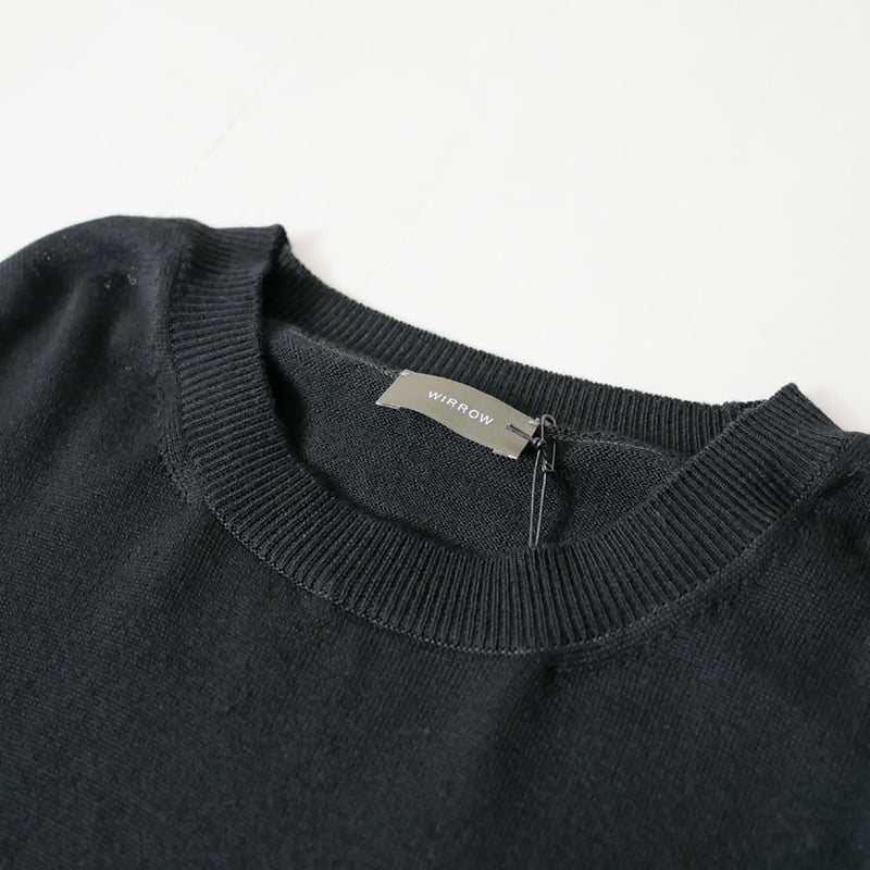 WIRROW|ウィロウ|Crewneck knit pullover|size2|BLACK WIRROW|ウィロウ|Crewneck knit pullover|size2|BLACK