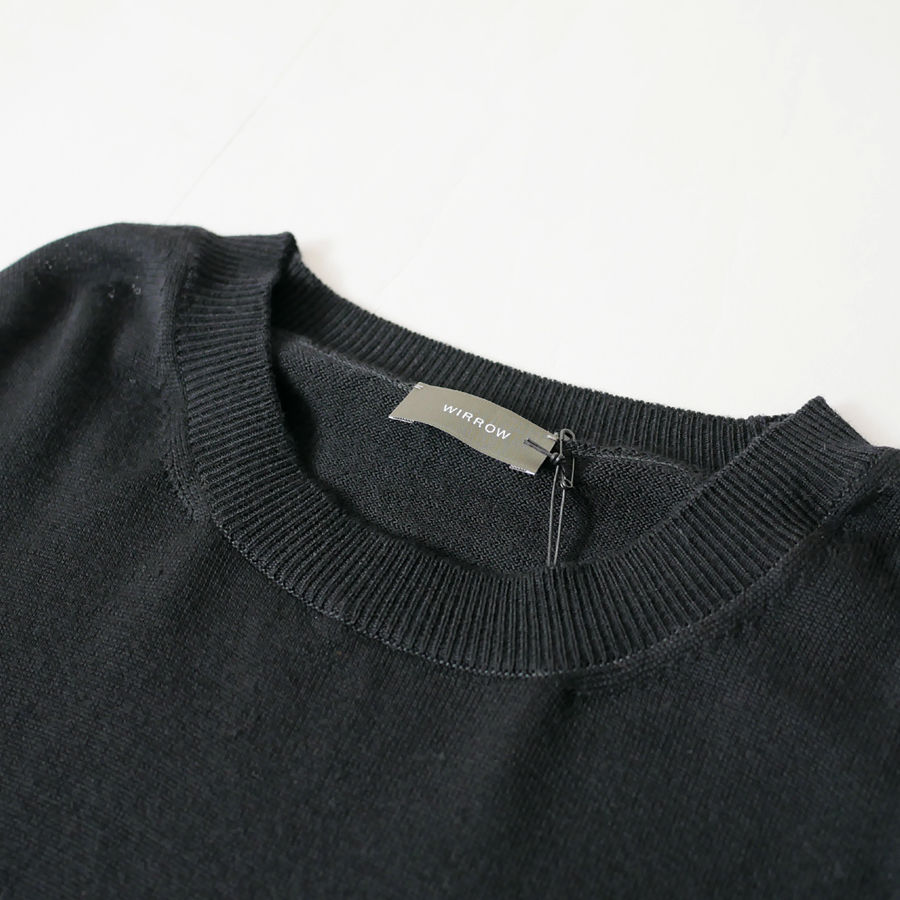 【美品】WIRROW/ウィロウ/ボトルネックニットプルオーバー/MOCHA/2 WIRROW｜ウィロウ｜Crewneck knit pullover｜size2｜BLACK