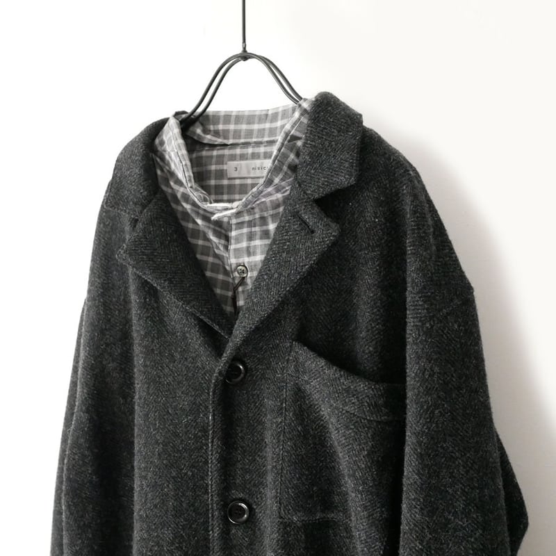 美品 ユニヴァーサルティシュ TISSU パッチポケットワークコート ロング丈 UNIVERSAL TISSU｜TISSU｜ユニヴァーサルティシュ｜パッチポケット