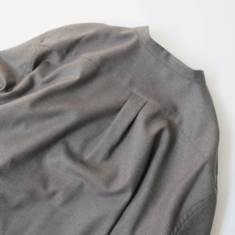 WIRROW｜ウィロウ｜ soft wool stand collar shirt｜size2
