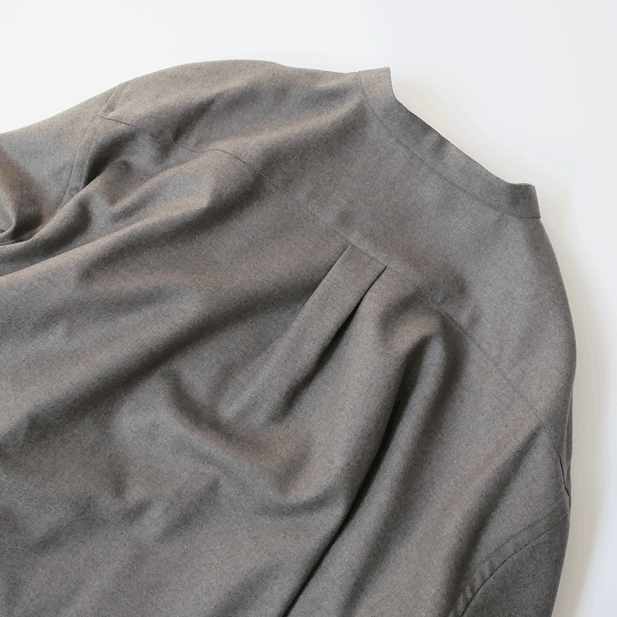 WIRROW｜ウィロウ｜ soft wool stand collar shirt｜size2