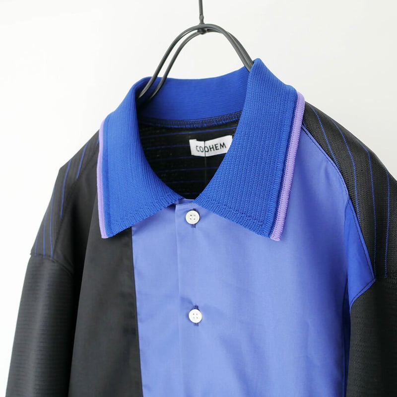 COOHEM| コーヘン | KNIT PATCHWORK POLO｜BLUE｜ 13-22