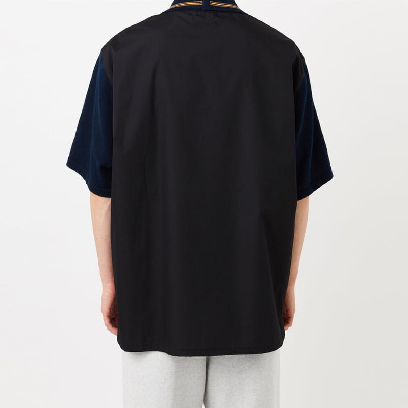 COOHEM| コーヘン | KNIT PATCHWORK S/T|NAVY| 13-212- COOHEM| コーヘン | KNIT PATCHWORK S/T|NAVY| 13-212-